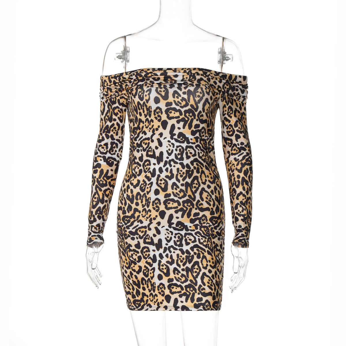 Milk Silk Leopard Print Hip Dress