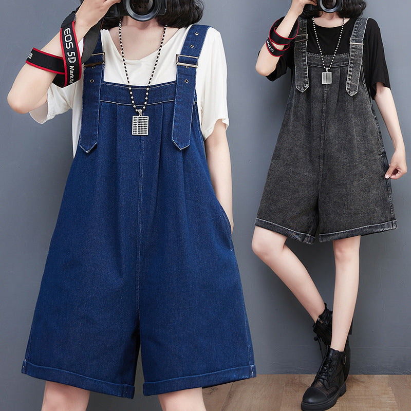 Fashion Oversized Strappy Denim Overalls