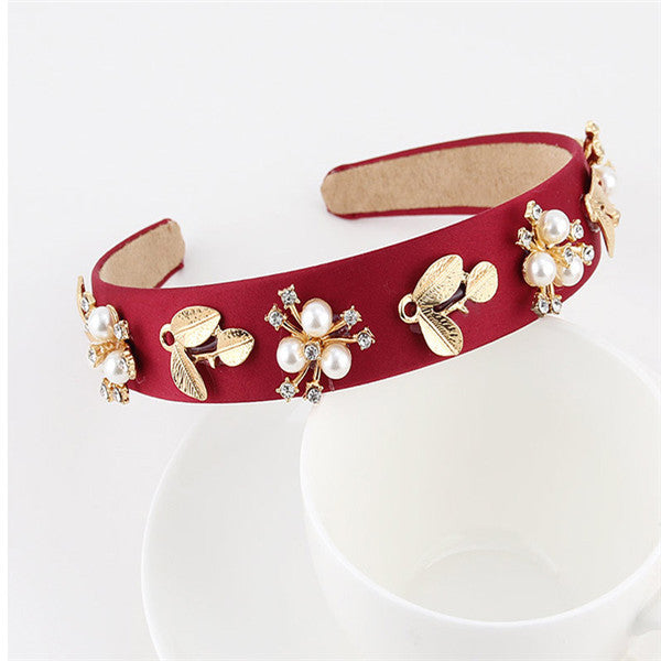 Wide-Edged Gems Decoration Headbands