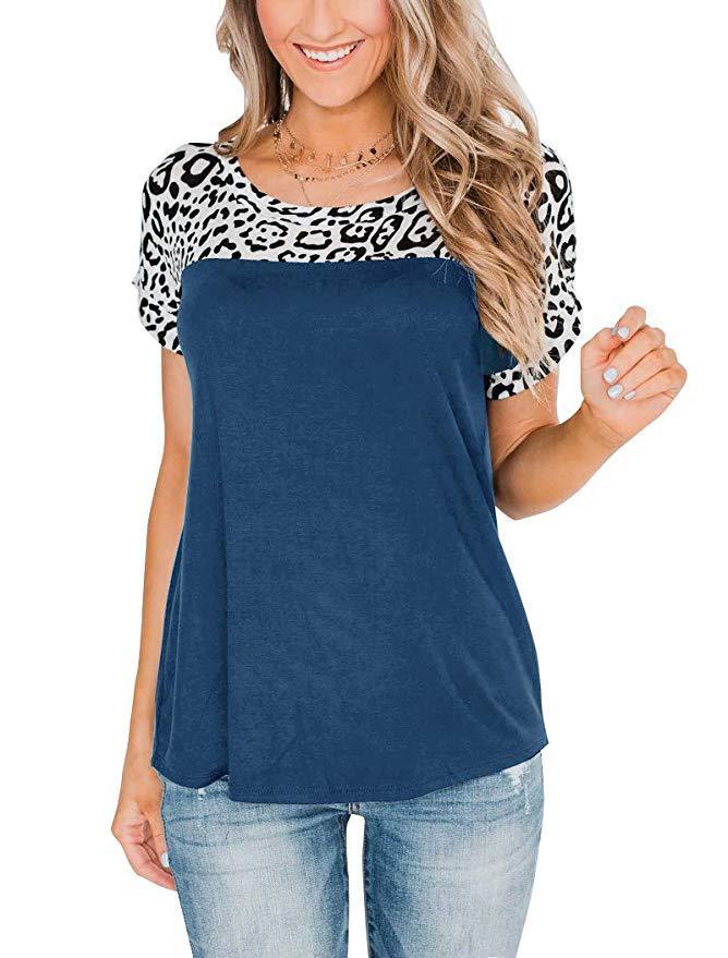 Staying Simple Leopard Print Short Sleeve T-Shirt