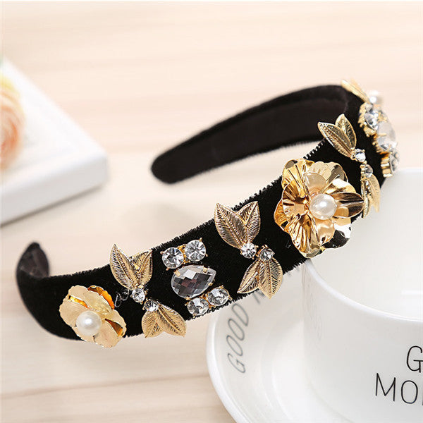 Wide-Edged Gems Decoration Headbands