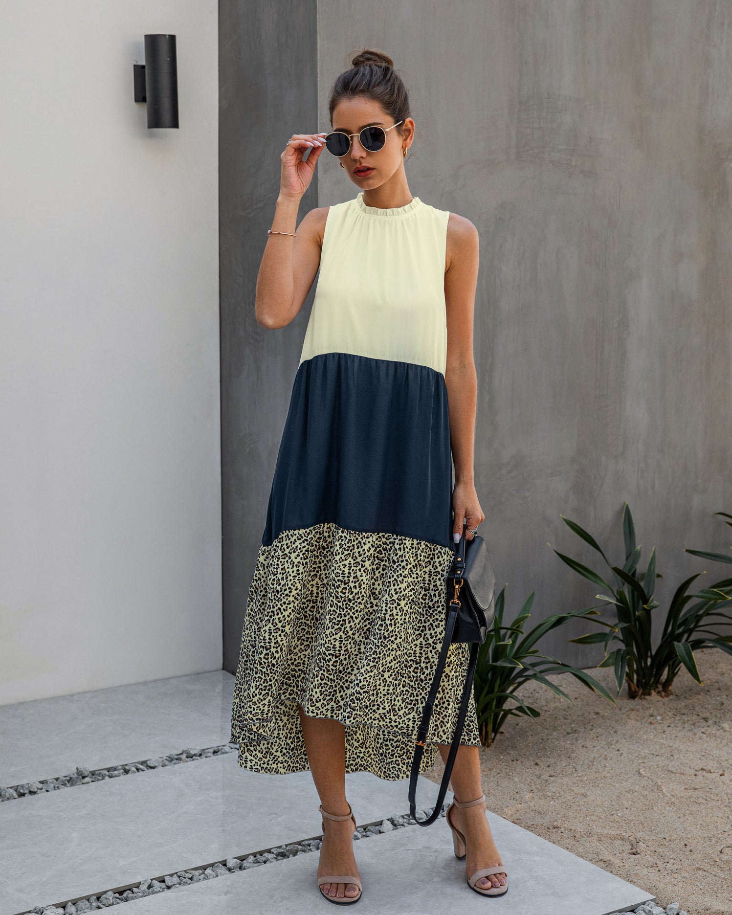 Summer Girl Leopard Print Asymmetrical Dress