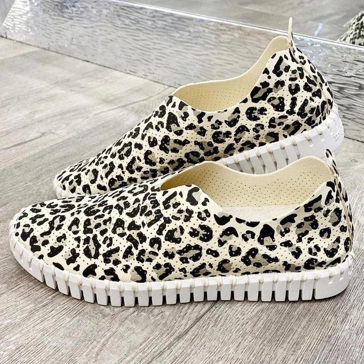 Leopard Print Suede Shoes Flats