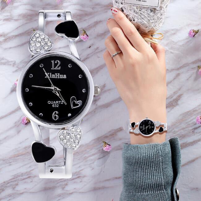 Dazzling Hearts Cuff Watch