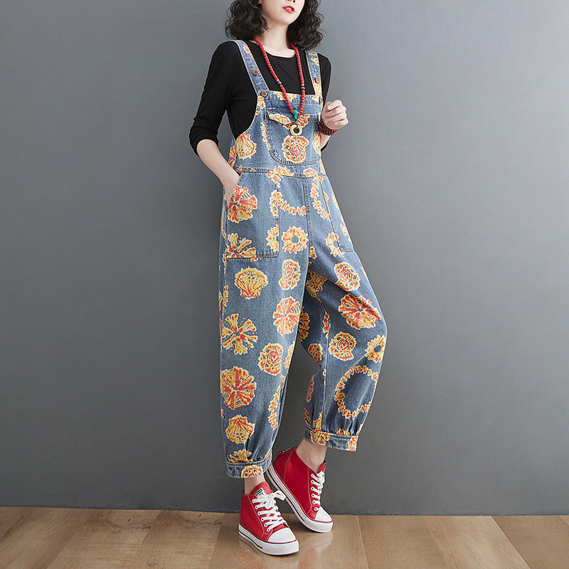 Korean Style Loose Plus Size Denim Overalls