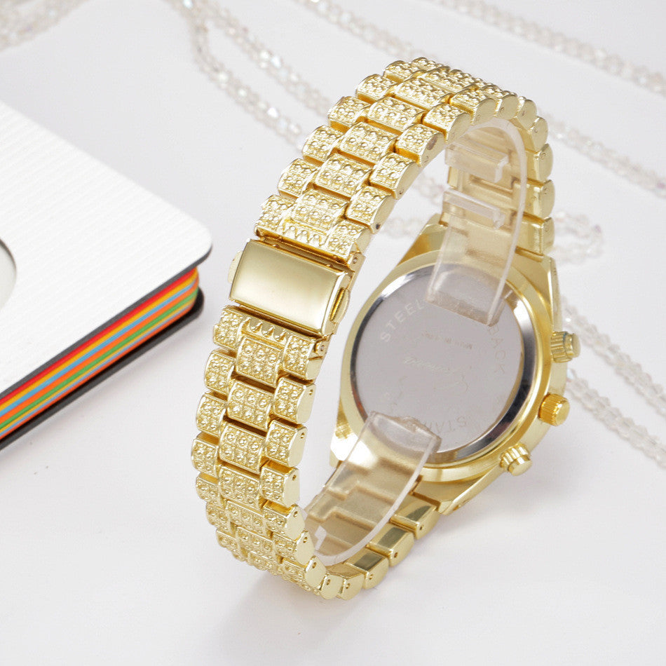 Designer Style Fashion Crystal Quartz Watch