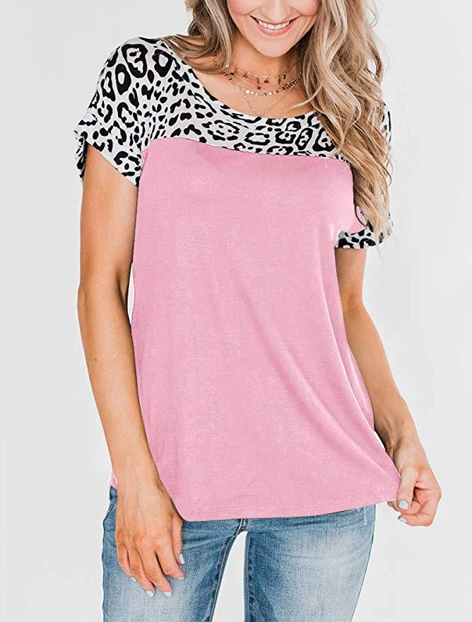 Staying Simple Leopard Print Short Sleeve T-Shirt