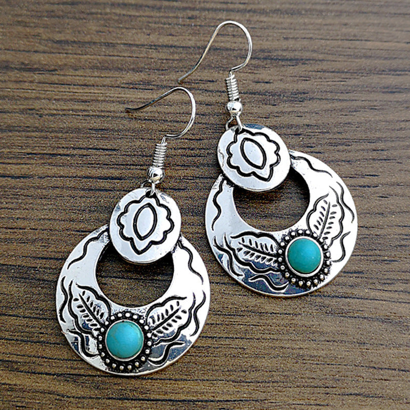 Boho Silver & Turquoise Earrings