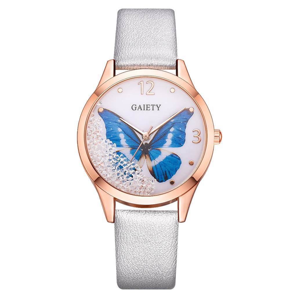 Ladies Rhinestone Butterfly Wrist Watch