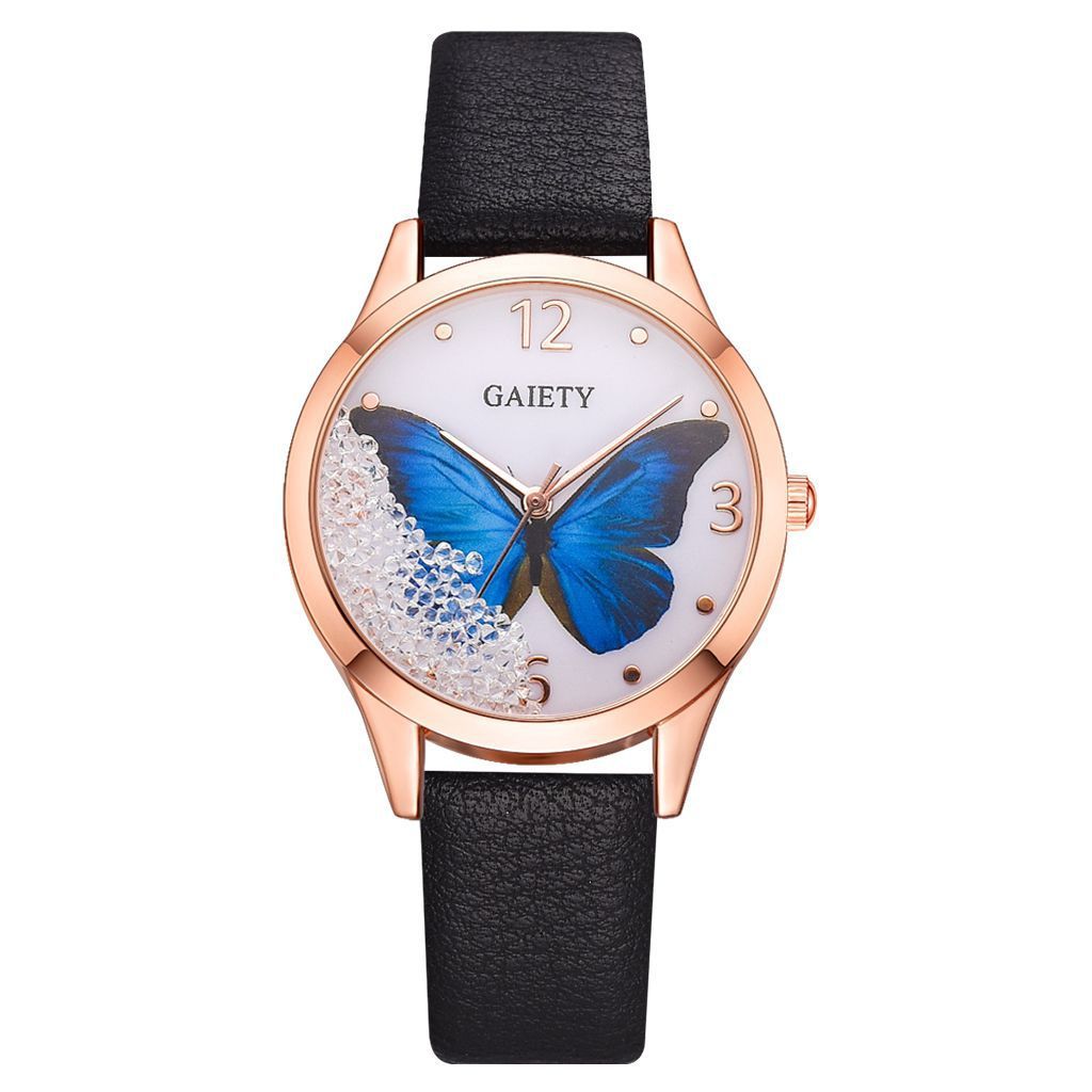 Ladies Rhinestone Butterfly Wrist Watch