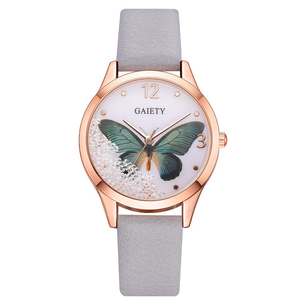 Ladies Rhinestone Butterfly Wrist Watch