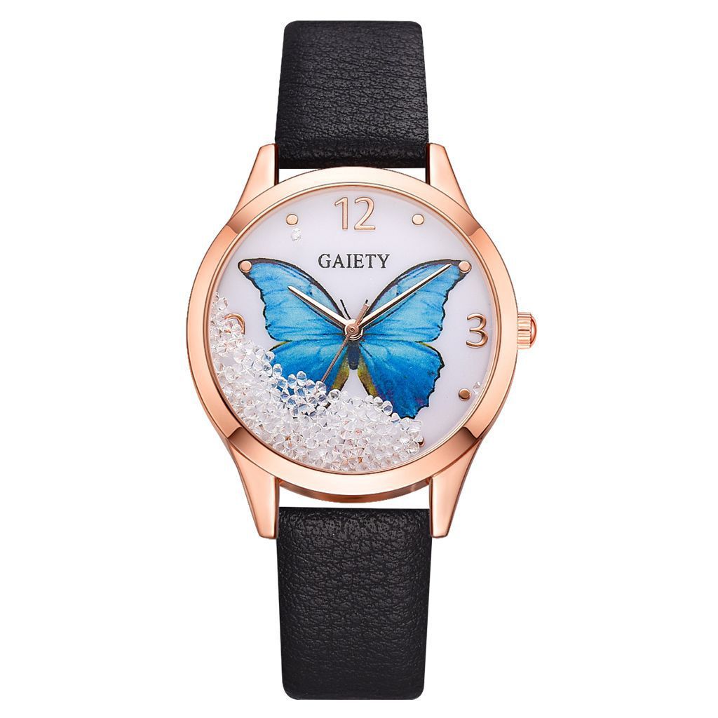 Ladies Rhinestone Butterfly Wrist Watch