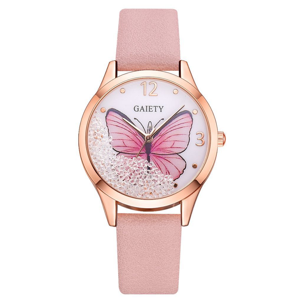 Ladies Rhinestone Butterfly Wrist Watch