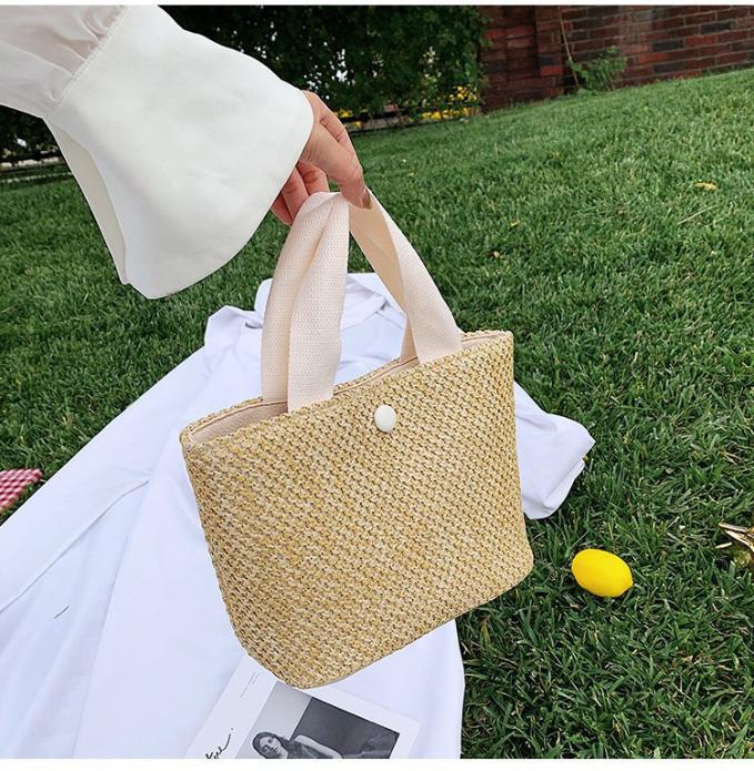 Sea Blue Mall Chic Boho Beach Babe Seaside Straw Tote Bag Handbag For Women handbags Handbags Bags Handmade Straw Woven Handbag Luxury Handbags Bags Designer Plush Handbag Straw Woven Handbag tote bag Woven Handbag SeaBlueMall.com