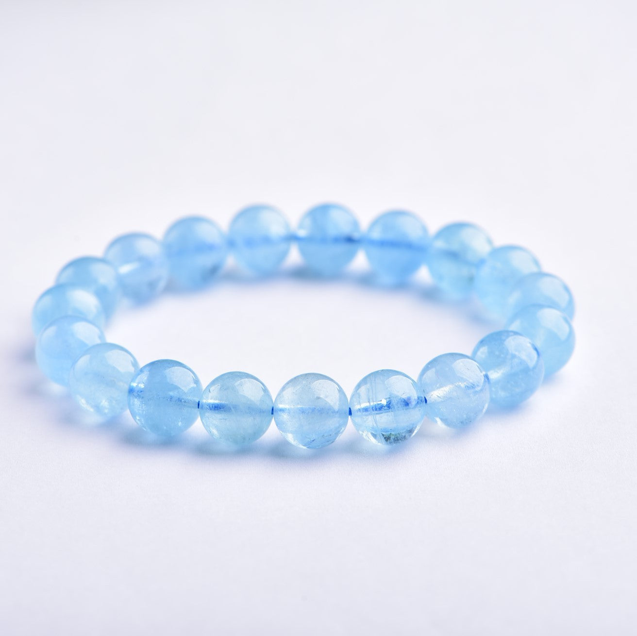 Natural Hailanbao Blue Crystal Quartz Beads Bracelet.