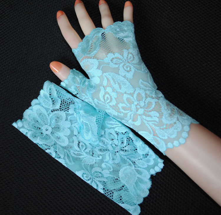 Thin Mesh Stretchy Lace Embroidery Gloves