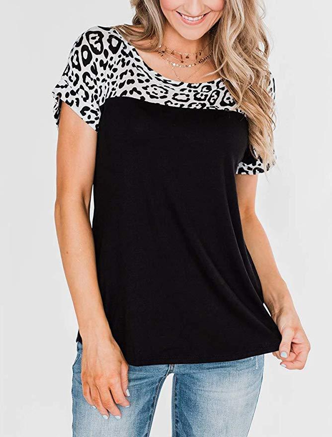 Staying Simple Leopard Print Short Sleeve T-Shirt