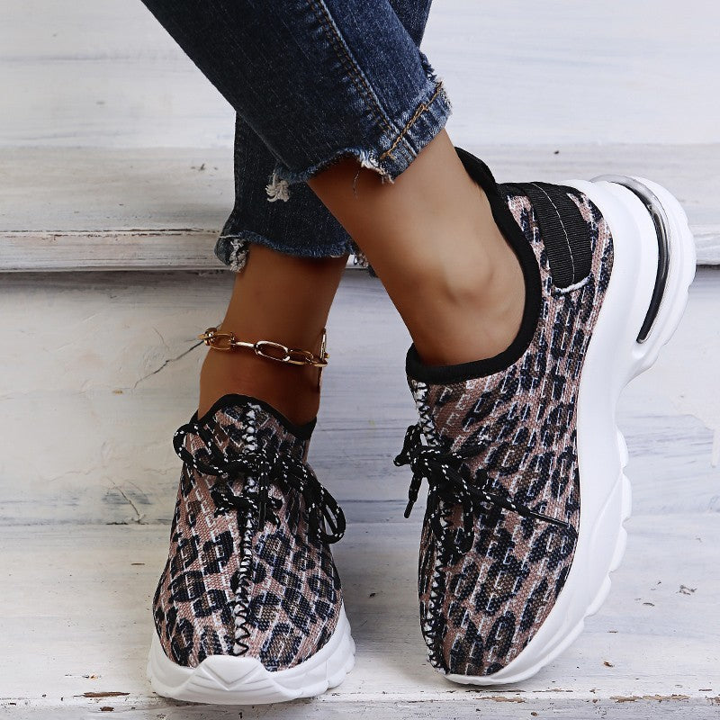 Leopard Print  Platform Casual Sneakers