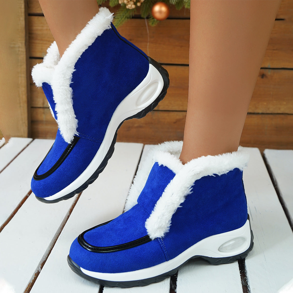 Air-cushion Sole Faux Fur Snow Slipper Boots