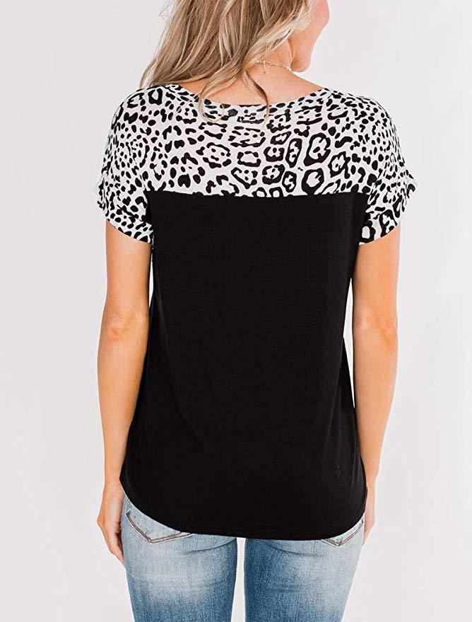 Staying Simple Leopard Print Short Sleeve T-Shirt