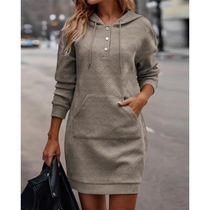 Hoodies Sweatshirt  Dress With Pocket