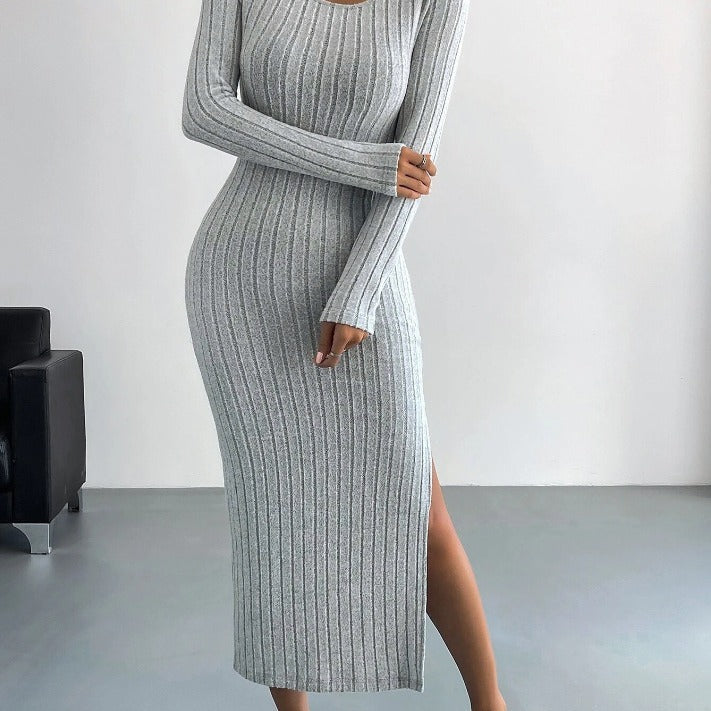 Slim Style  Knitted Long Dress