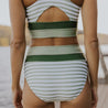 Sea Blue Mall High Waist Bottom Suspender Stripes Split Swimsuit  SeaBlueMall.com