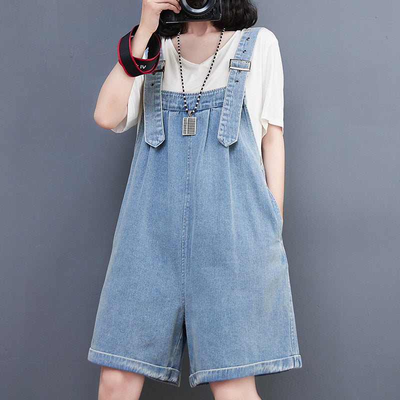 Fashion Oversized Strappy Denim Overalls