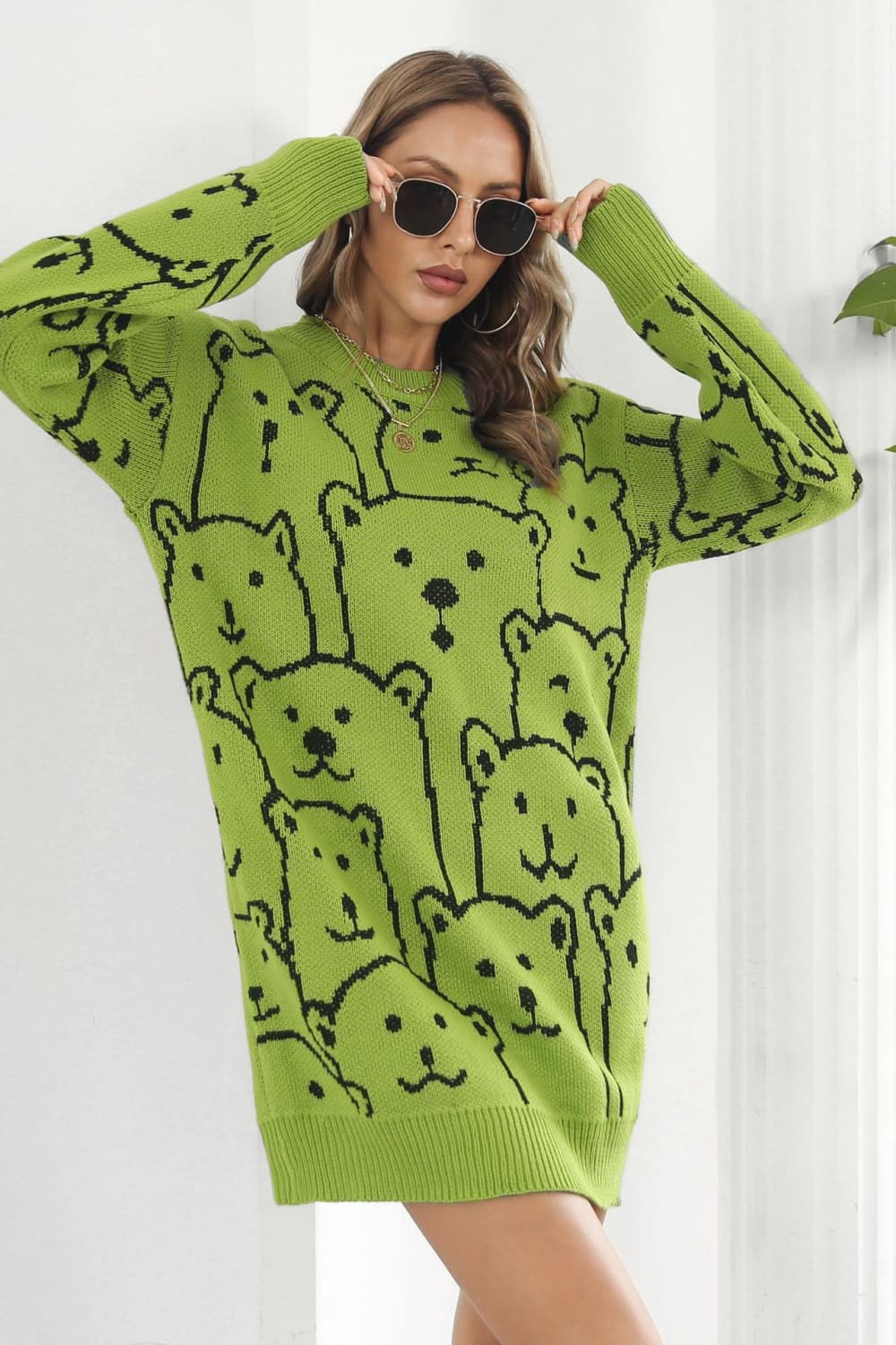 Sweet Bear Lady Sweater Dress