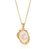 Sea Blue Mall Retro Style Gold Inlaid Pearl Design Personalized Letter Necklace.  SeaBlueMall.com