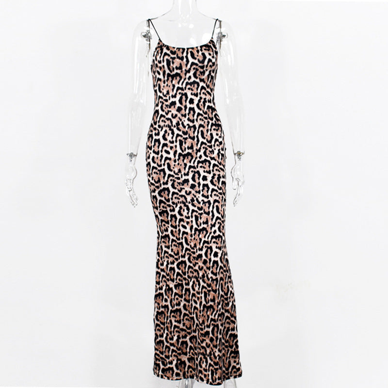 Diva Check Bodycon Leopard Print Dress