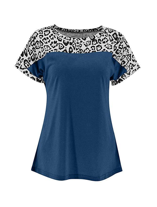 Staying Simple Leopard Print Short Sleeve T-Shirt