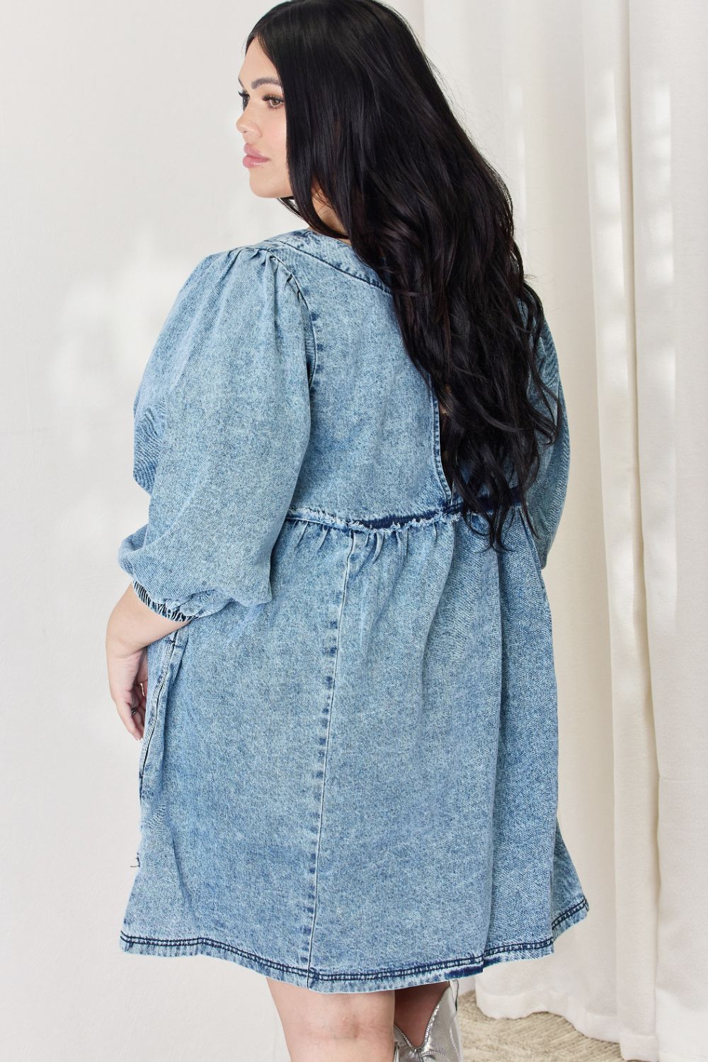 Relaxed Fit Oversized Denim Babydoll Dress