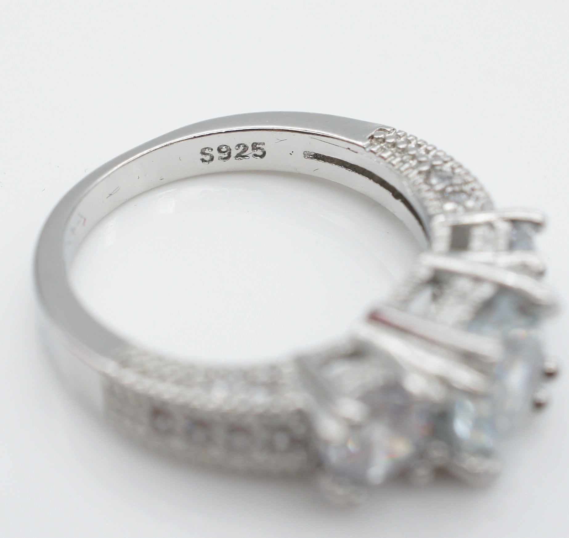 3 Stone CZ Engagement Promise Ring