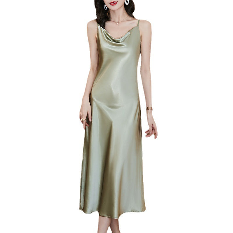 Majestic Silk Summer Satin Dress