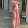 Sea Blue Mall Flawless Deep V Neck Wide Legs Dress Flawless Deep V Neck Wide Legs Dress SeaBlueMall.com