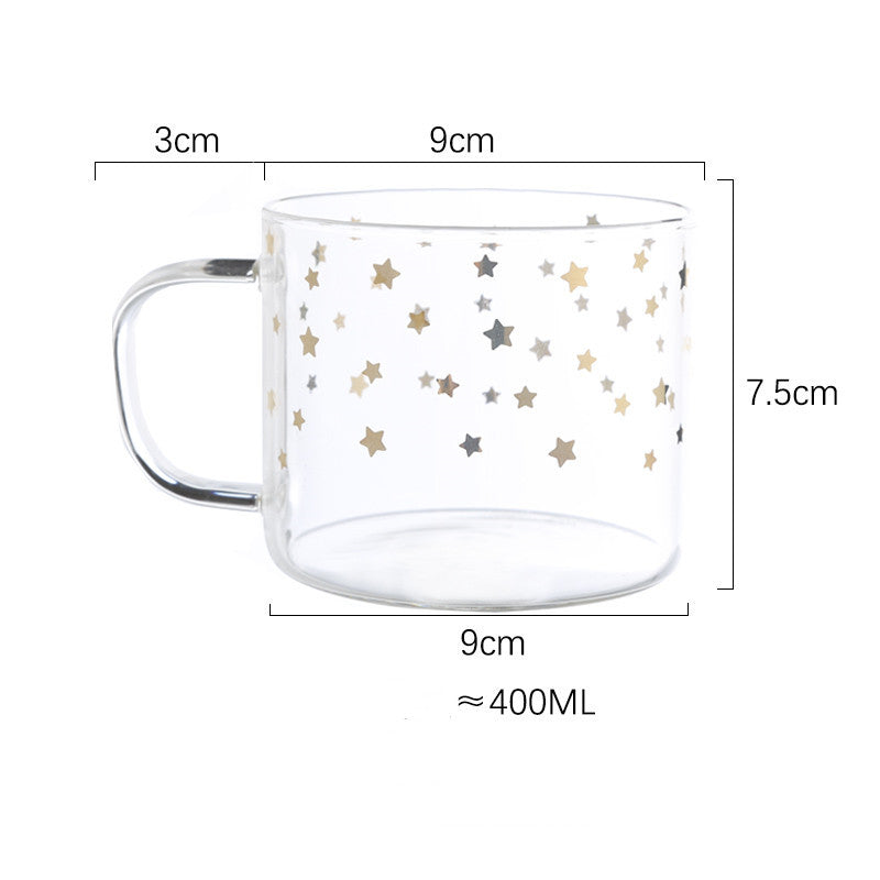 Star Love Glass Ribbon Tea Cup