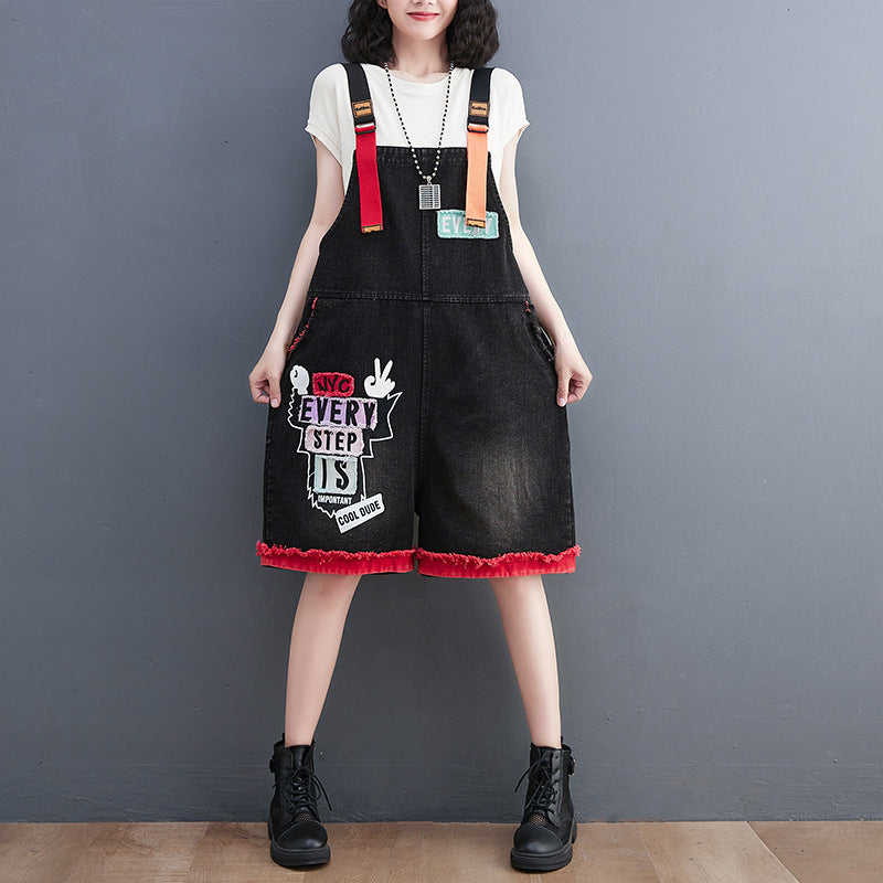 Embroidered Large Size New Fashion Denim Overalls