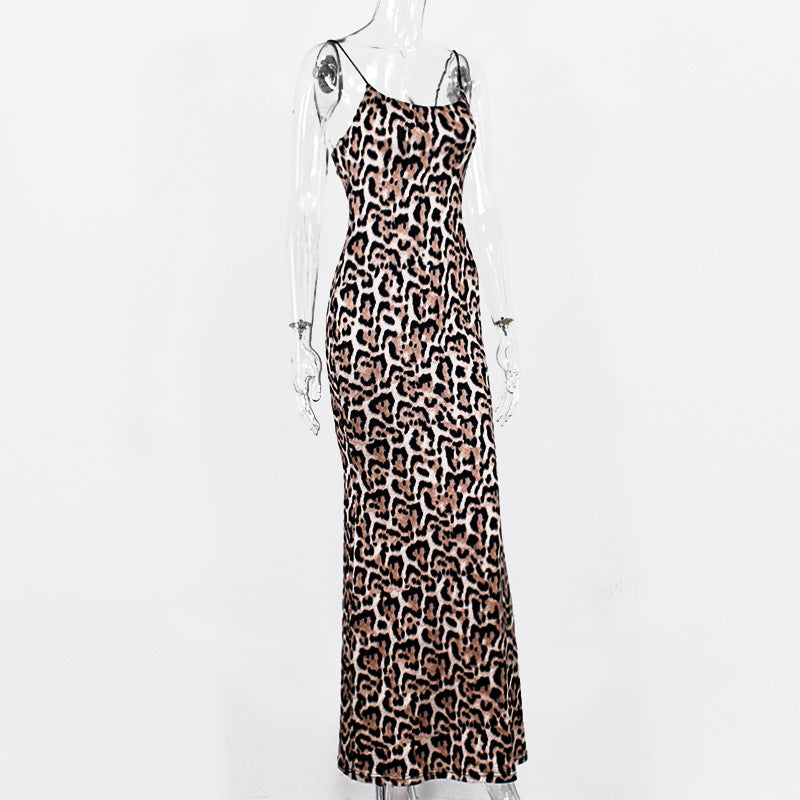 Diva Check Bodycon Leopard Print Dress