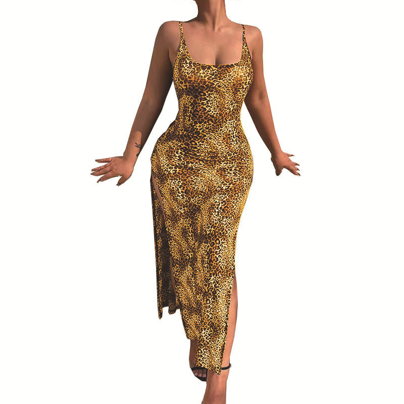 Look Away Animal Print Bodycon Midi Dress