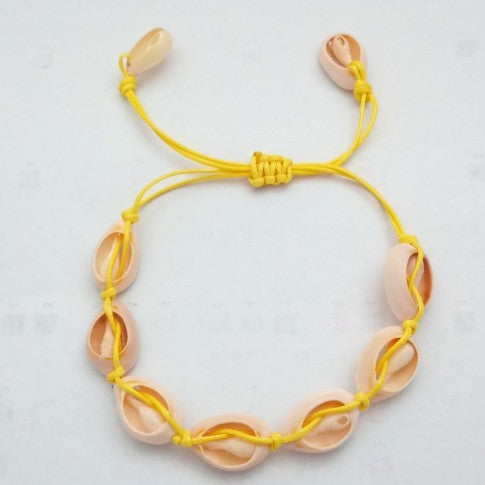 Beach Vibes Hawaiian Style Natural Seashell Hand-woven Bracelet/Anklet - Adjustable.