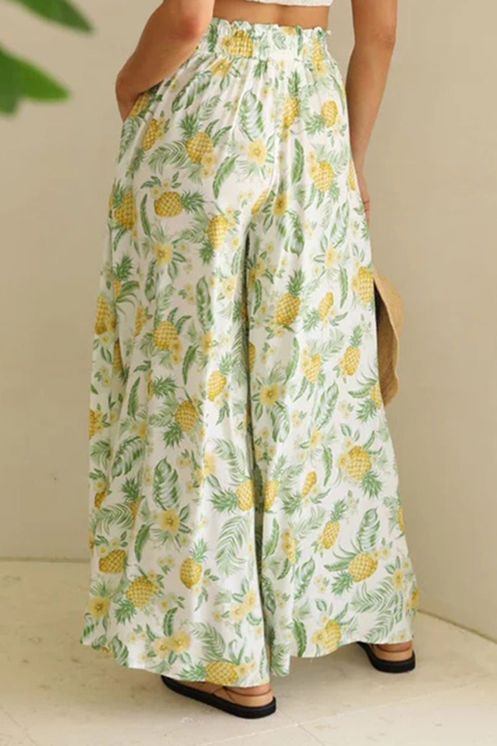 Floral Ease Tied Wide Leg Printed Pants