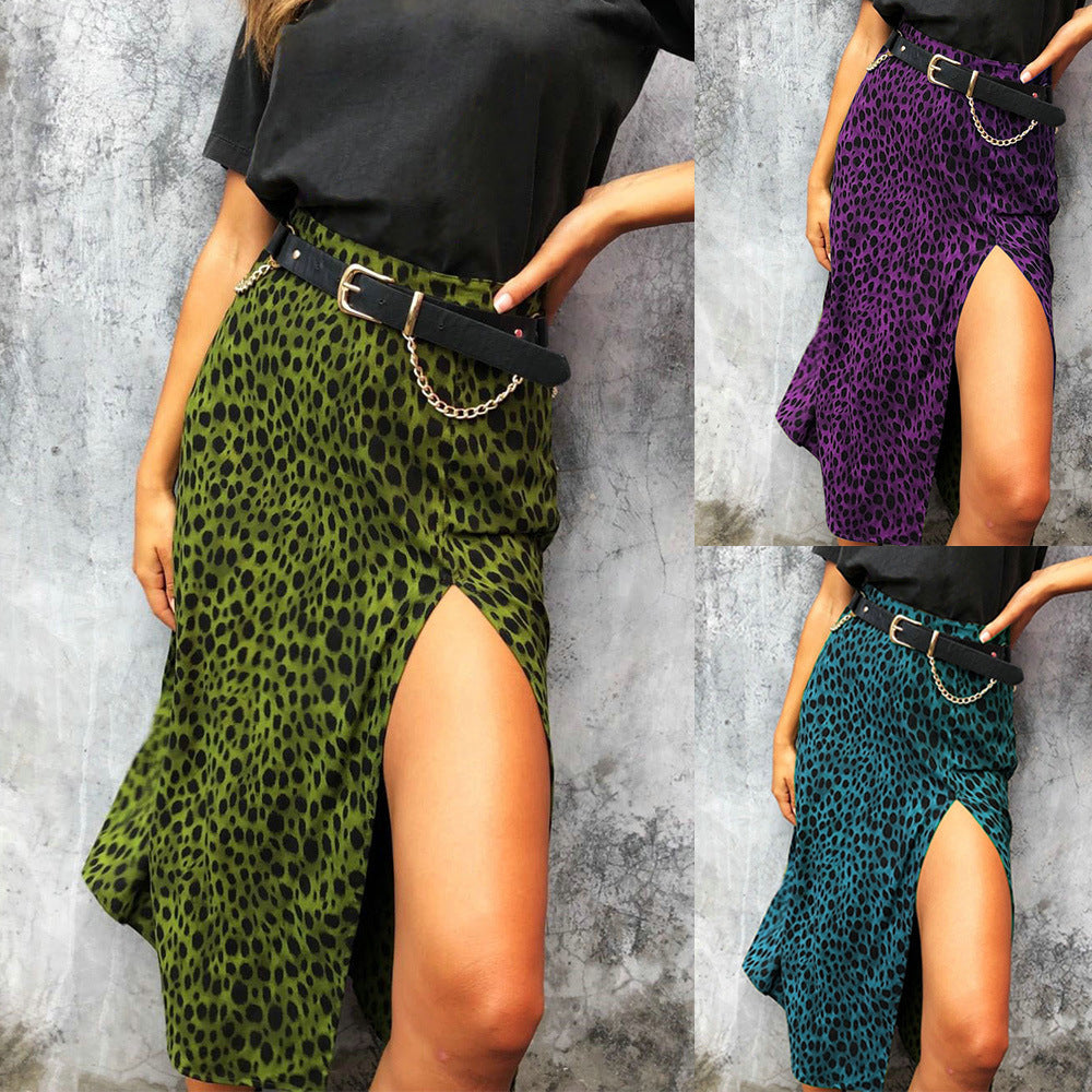 Expert Touch Animal Print Slit Hem Skirt