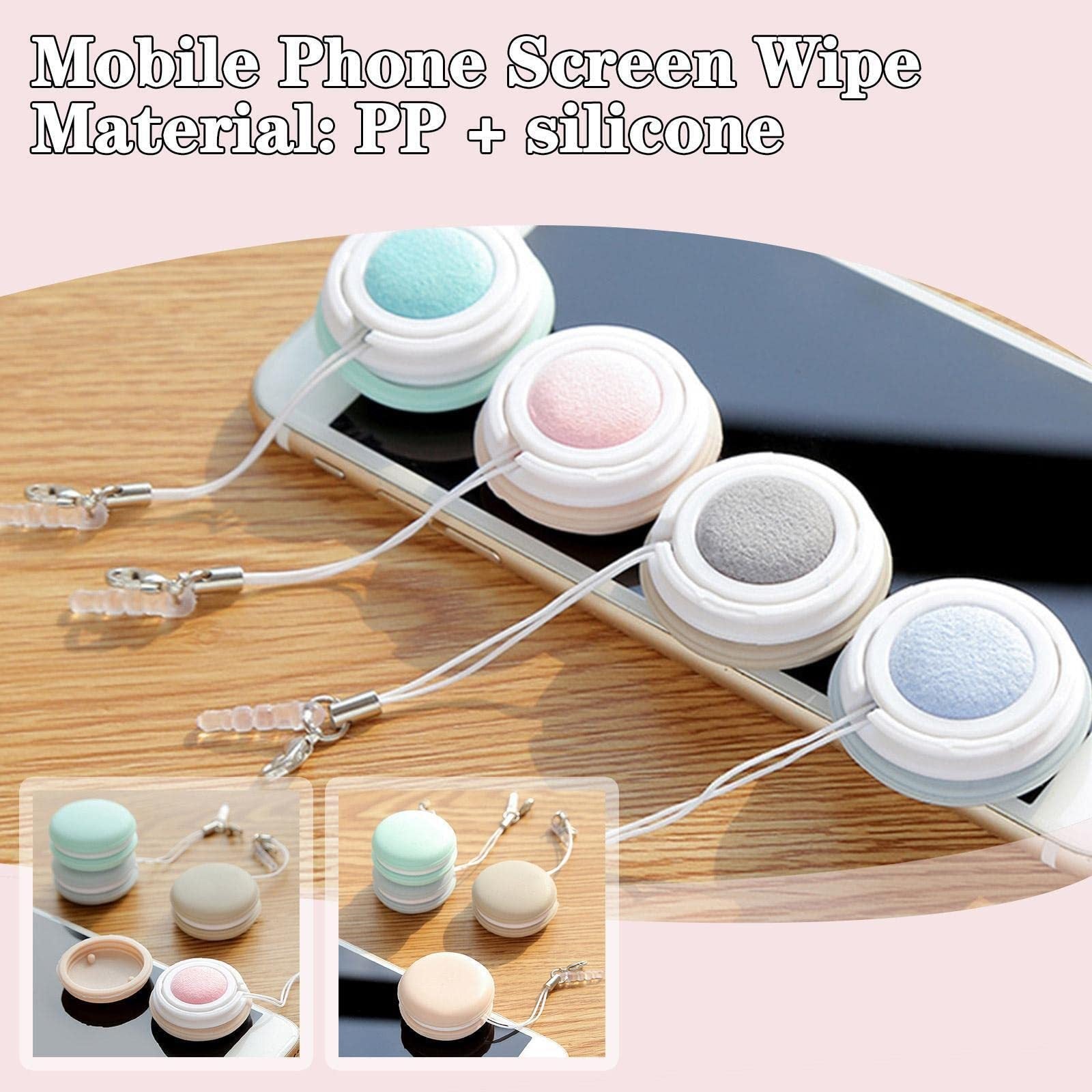 Macaron Shape Screen Glasses Lens Cleaner Keychain