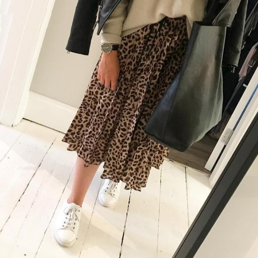 Wardrobe Staple Leopard Print Maxi Skirt