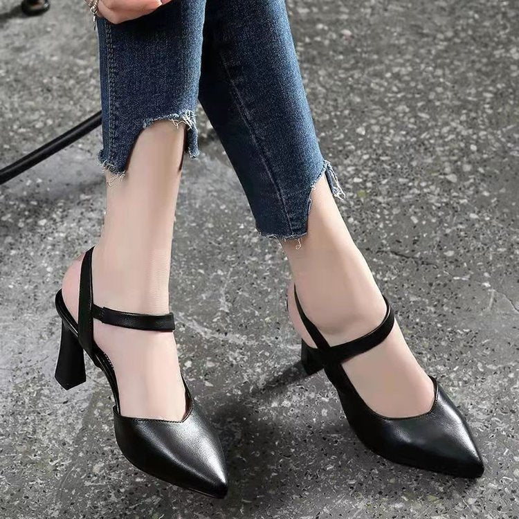 Thick Heel Pointed Toe Set High Heels