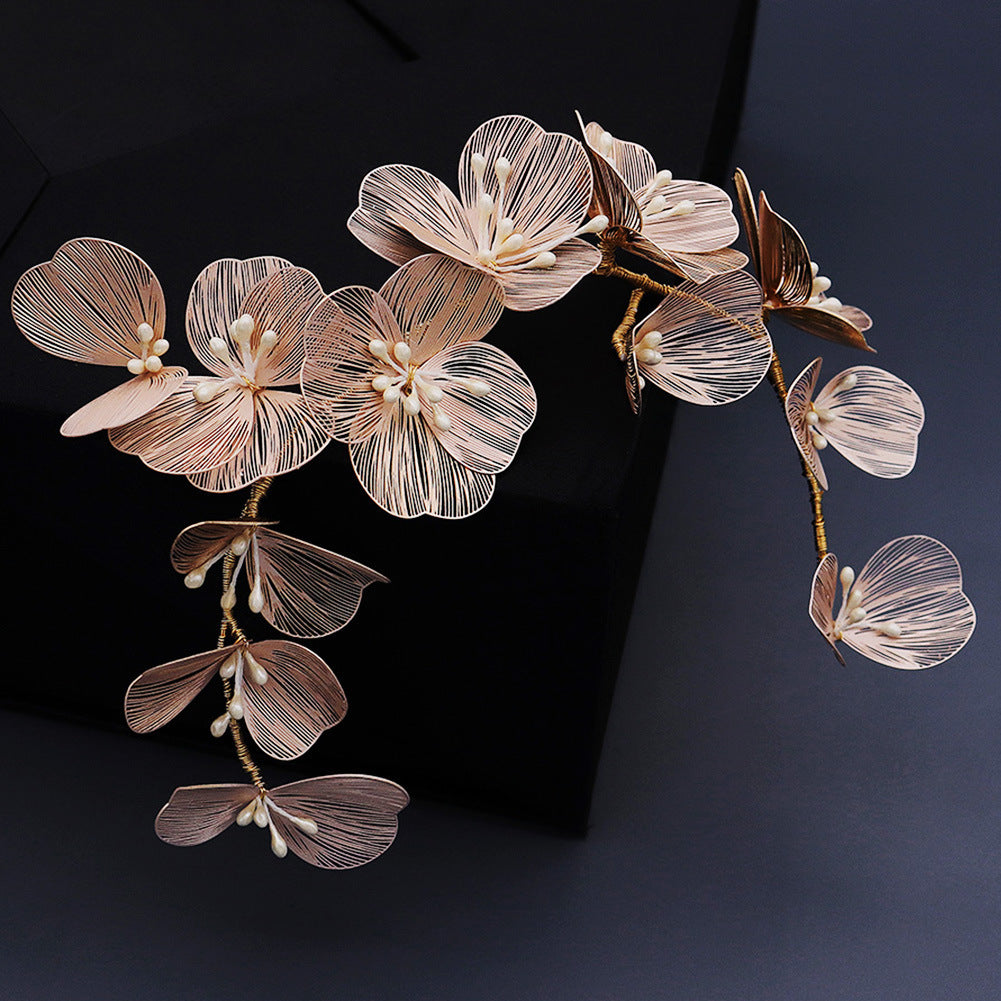 Vintage Gold Silk Petal Headband