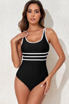 Sea Blue Mall Contrast Trim Scoop Neck One-Piece Swimwear Ship From Overseas SYNZ SeaBlueMall.com