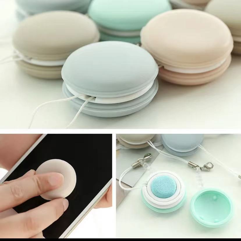 Macaron Shape Screen Glasses Lens Cleaner Keychain