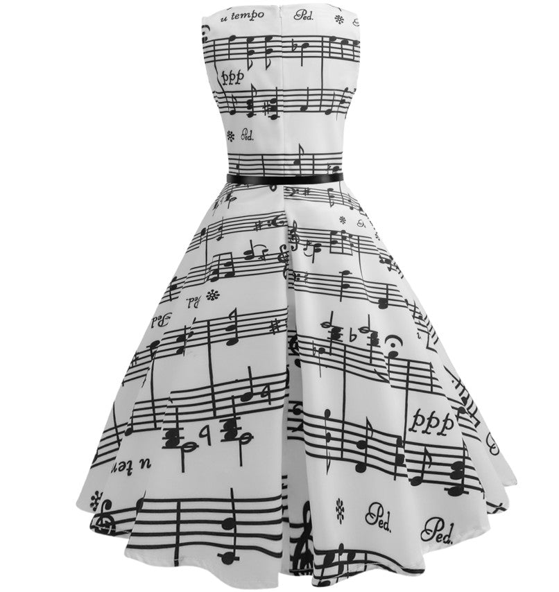 Melodic Vibe Musical Note Print Dress